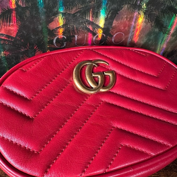 Authentic Gucci Red Marmont Beltbag Bumbag - Picture 6 of 8